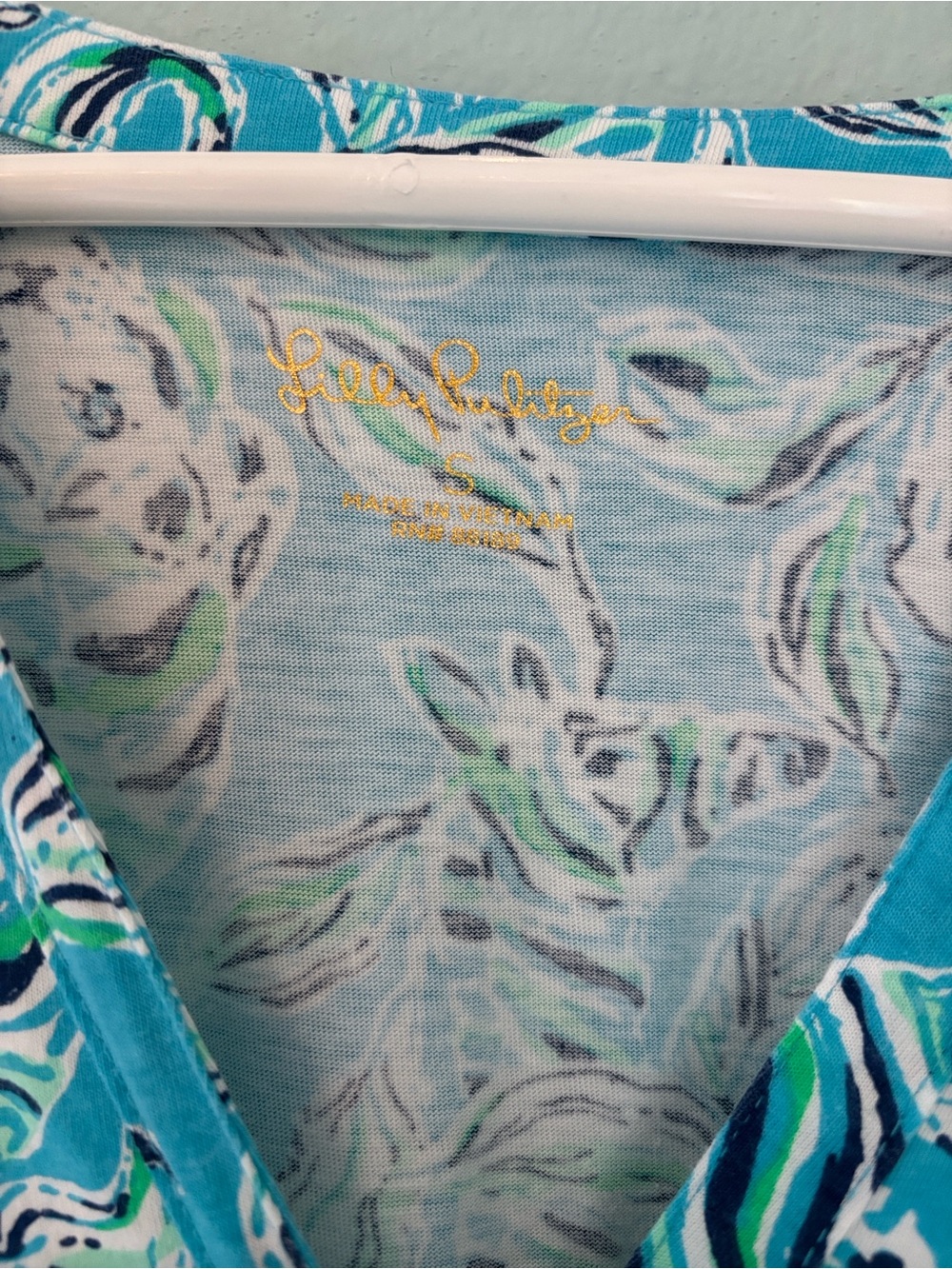 Lily Pulitzer Loran Swing Dress Turquoise Oasis Outa Line -Small - Picture 2 of 7